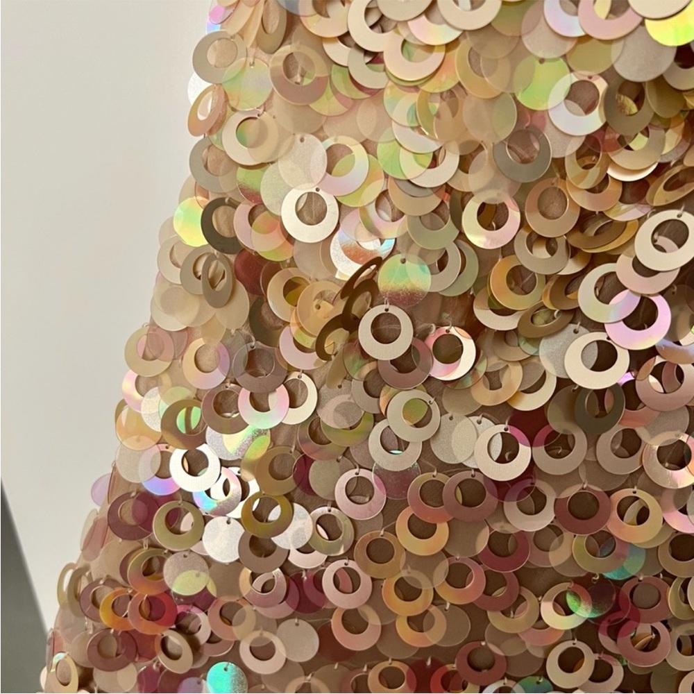 Sue Wong Gold Sequence Cocktail Dress